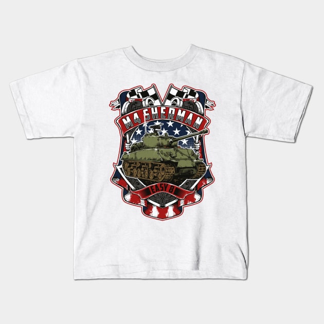 M4 Sherman "Easy 8" WWII Tank Kids T-Shirt by Mandra